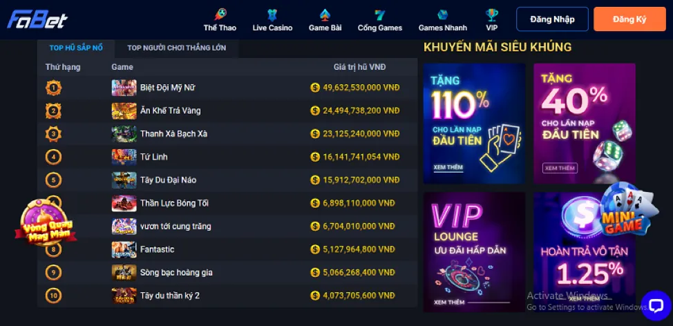 Cá cược tennis tại shbet0 khuyến mãi